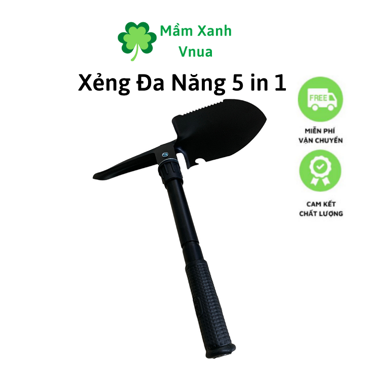 Xẻng Quân Dụng 5 trong 1 mini Làm Vườn, Du Lịch, Phượt Đa Năng Gấp Gọn