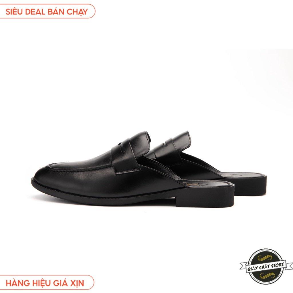 Giày Sục Nam Công Sở XOĂN SHOP Da Pu Pu Size 38 Đến 42 Màu Đen - S008