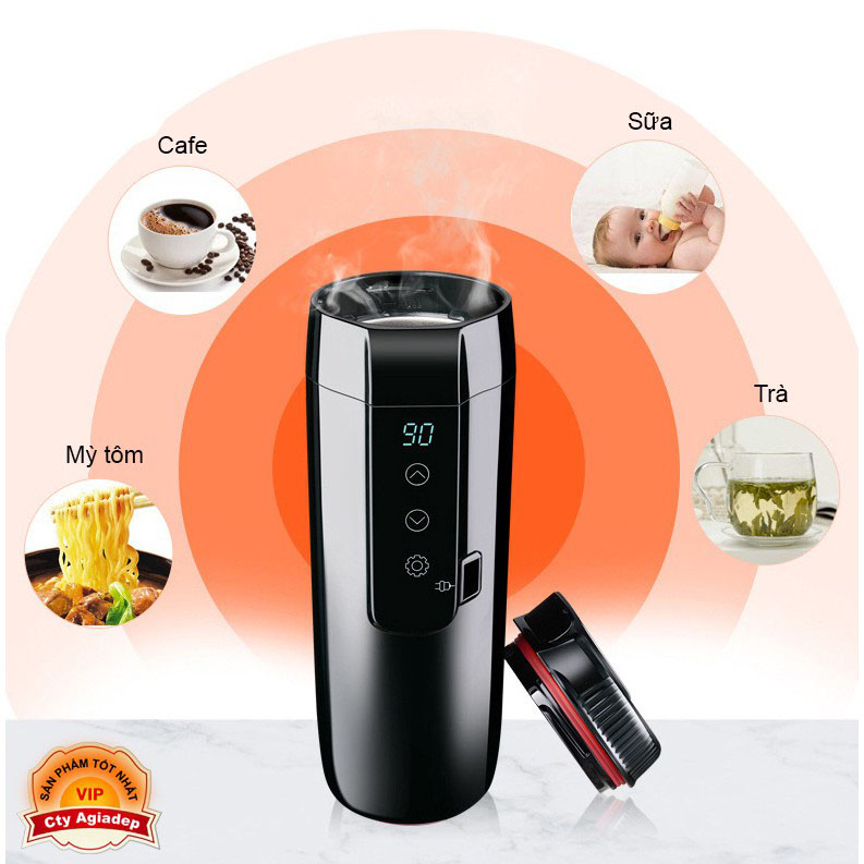 Máy đun nước, làm nóng nước, bình giữ nhiệt trên oto, xe hơi Kemin 350