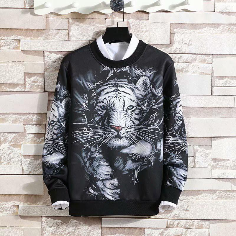 Áo Thun Tay Dài In Hình 3d Cá Tính Cho Nam