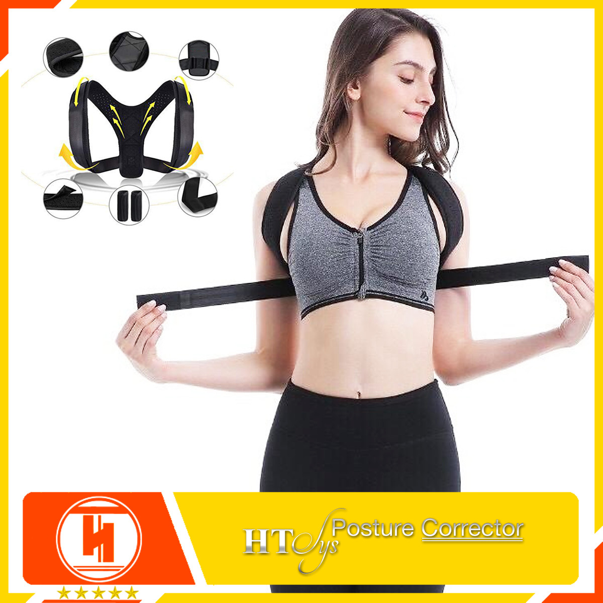 Đai chống gù lưng nam nữ HT SYS - Posture Corrector- Giúp định hình cột sống - Điều chỉnh tư thế của lưng -  Phù Hợp Với Mọi Độ Tuổi - Hỗ Trợ Điều Trị Hiệu Quả Chứng Gù Lưng, Lưng Tôm, Cong Vẹo Cột Sống