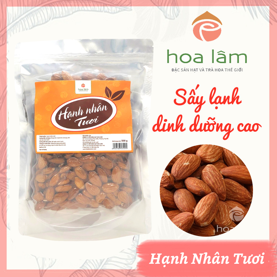 Hạnh nhân Mỹ tươi làm sữa hạt, hạt hạnh nhân Hoa Lâm siêu ngon với hàm lượng dinh dưỡng cao 500gr