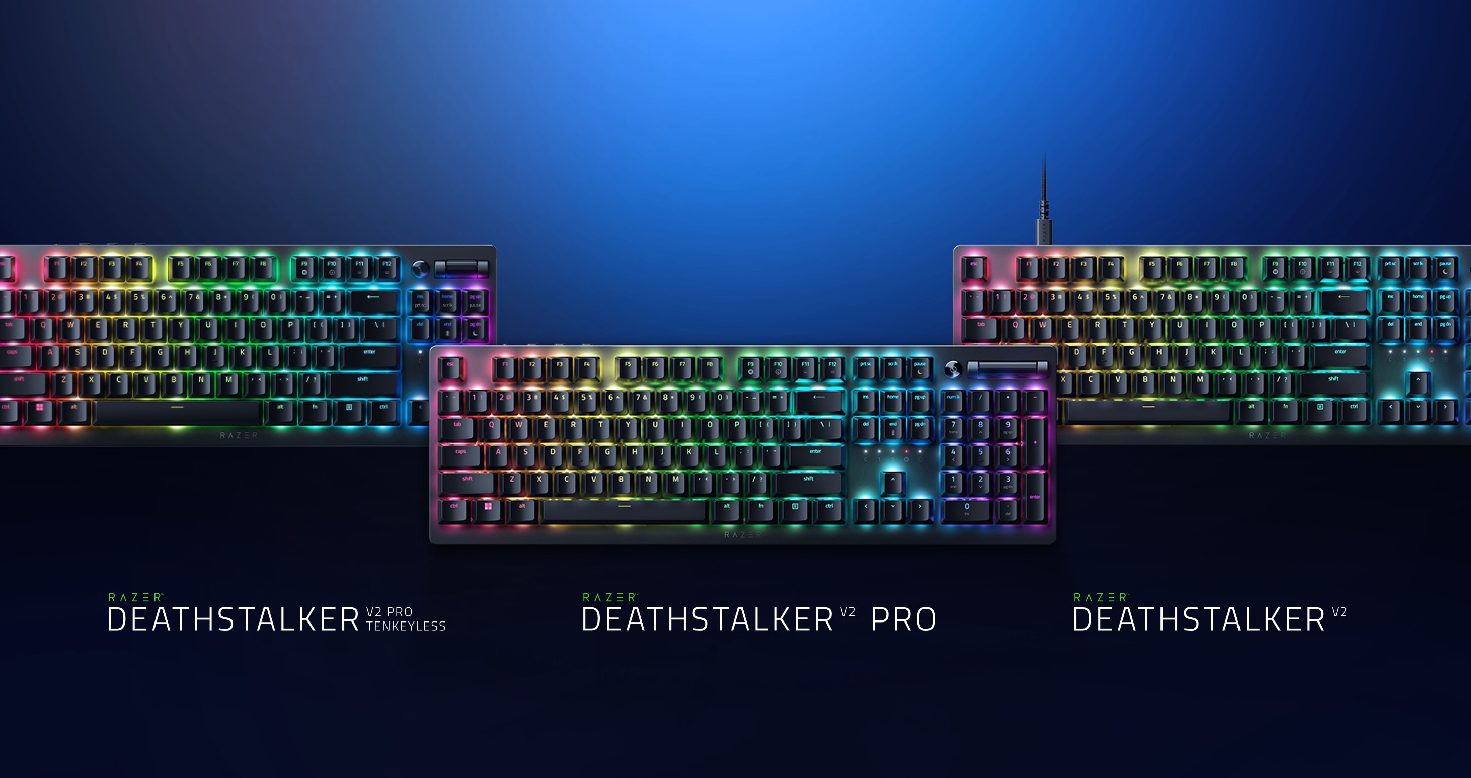 Bàn phím cơ quang học Razer DeathStalker V2 Pro/V2 Pro Tenkeyless V2 Low - Wireless Low Profile (Linear Red Switch)_Mới, hàng chính hãng