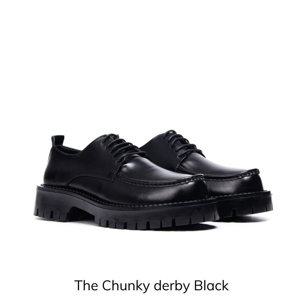 Giày da Chunky Derby Black August