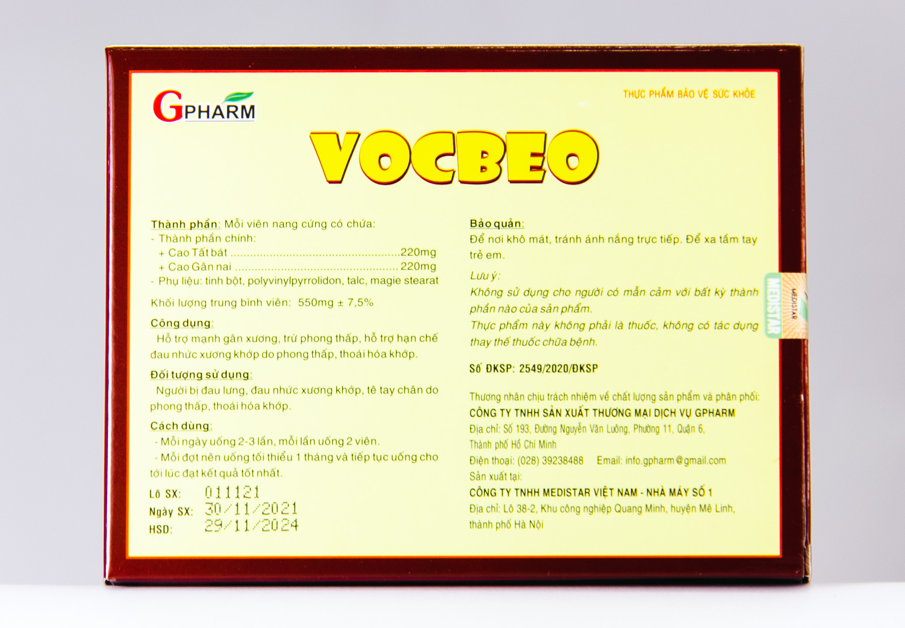 Thực phẩm bảo vệ sức khỏe Viên uống VOCBEO hạn chế đau nhức xương khớp, thoái hóa khớp, hỗ trợ mạnh gân xương trừ phong thấp