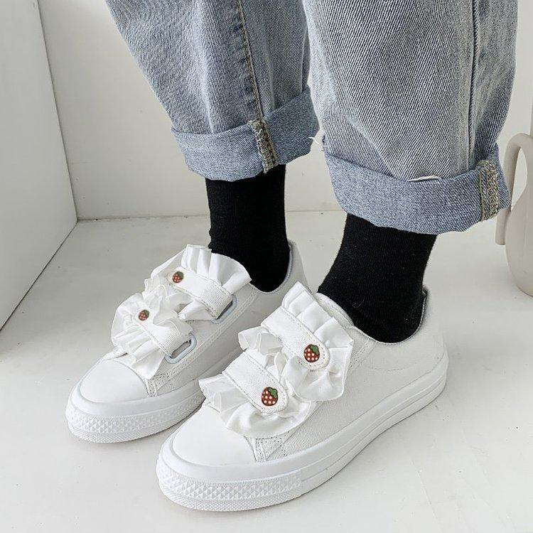 Giày Thể Thao Màu Trắng Thiết Kế Đơn Giản Thời Trang Cho Nữ