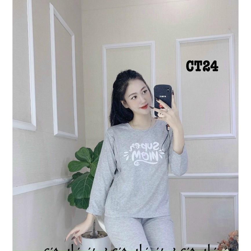 Bộ đồ bầu sau sinh mặc nhà Hàn Quốc, chất cotton, thoáng mát, tiện cho mẹ ty, size to