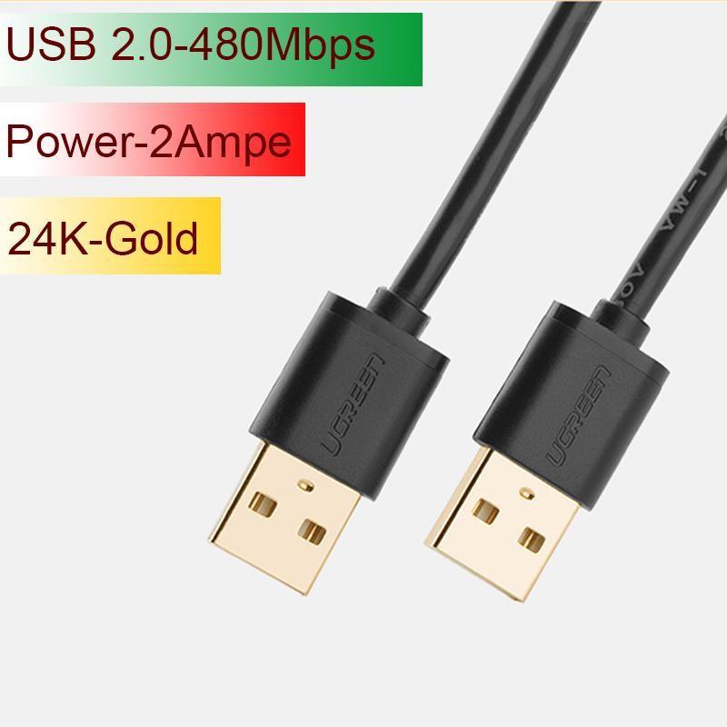 Cáp USB 2.0 hai đầu đực Ugreen 10308 dài 0,5m chính hãng - Hàng Chính Hãng