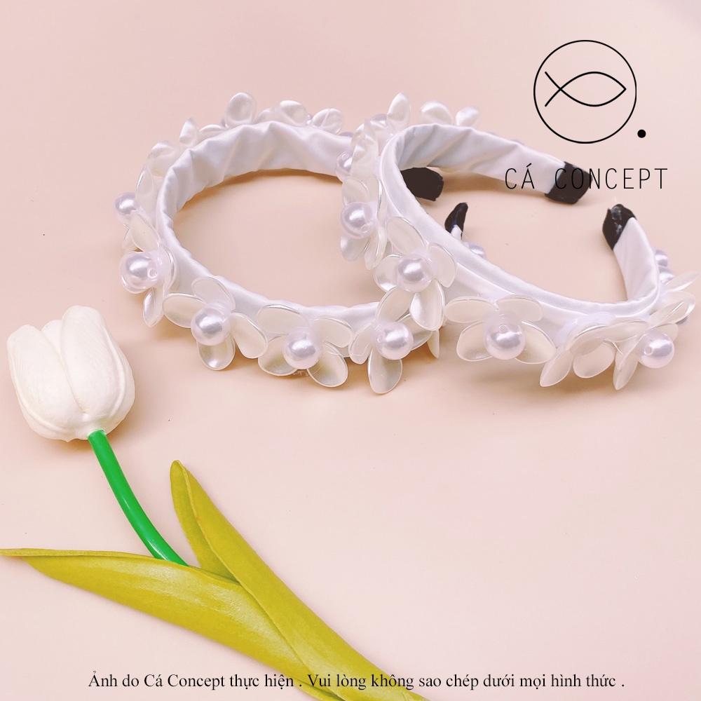 Cài tóc hoa trắng CÁ CONCEPT phụ kiện cưới cao cấp nàng thơ
