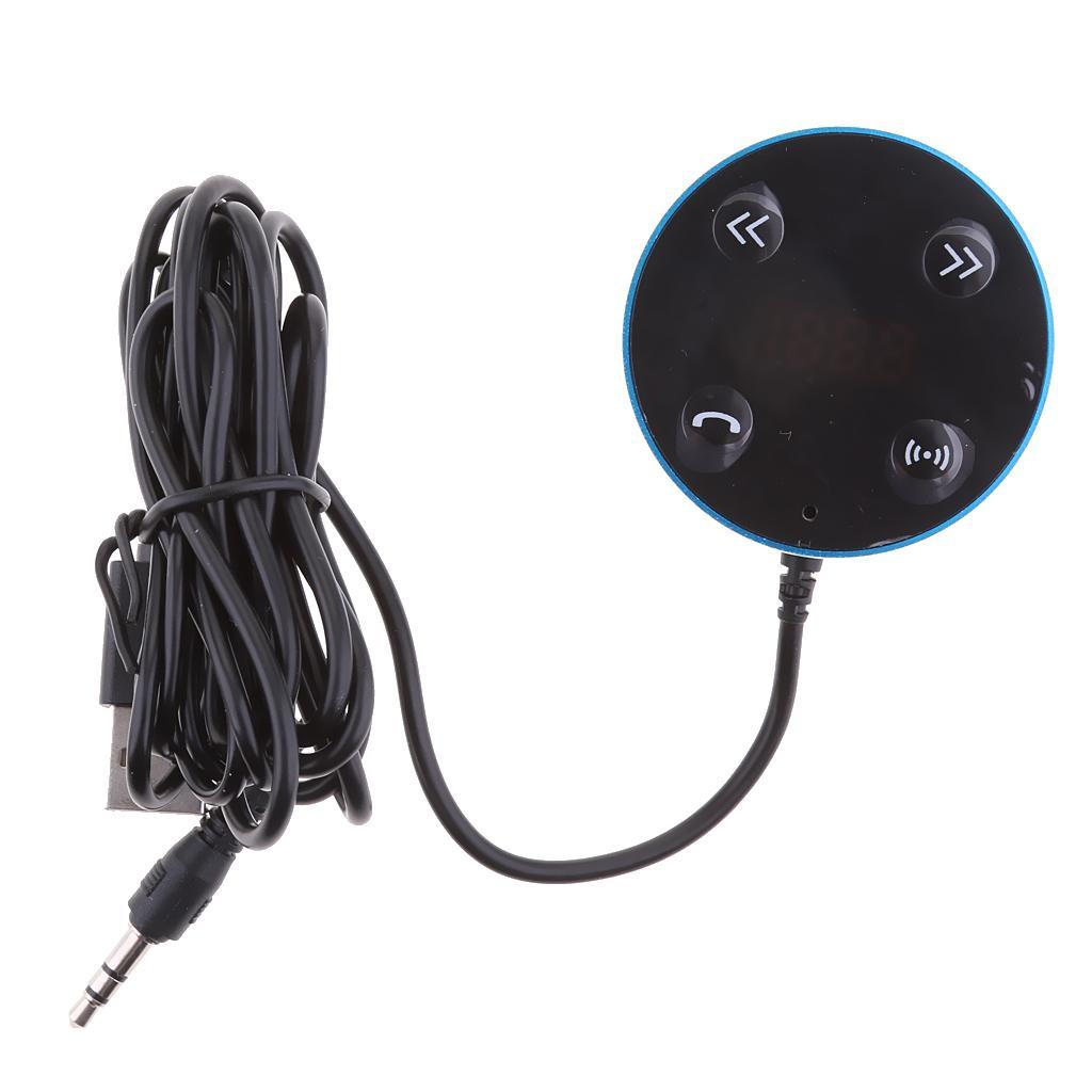 Bluetooth 3.0 Music Receiver 3.5mm Adapter Handsfree Car AUX Speaker Blue