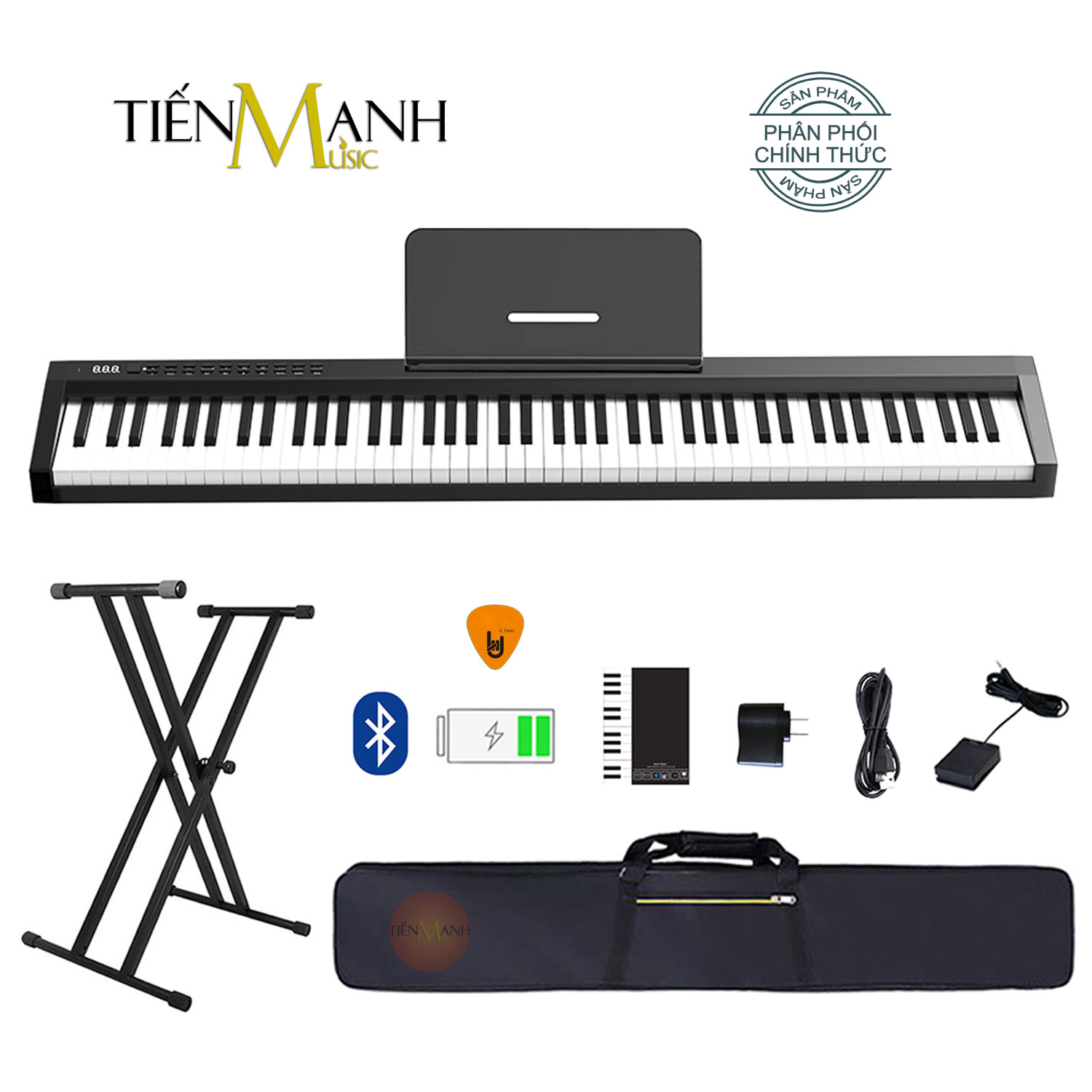 Đàn Piano Điện Konix PH88S - Đàn, Chân, Bao, Nguồn - 88 Phím nặng Cảm ứng lực Có Loa PH88 Hàng Chính Hãng