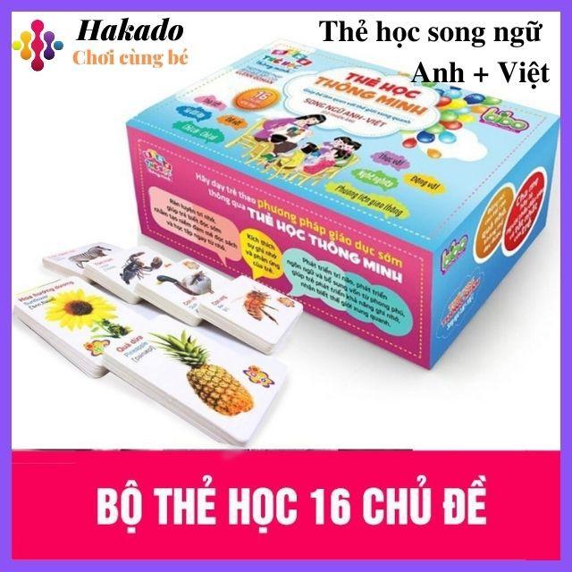 Bộ Thẻ Học Thông Minh 16 Chủ Đề 416 Thẻ Học Song Ngữ Anh-Việt Cho Bé