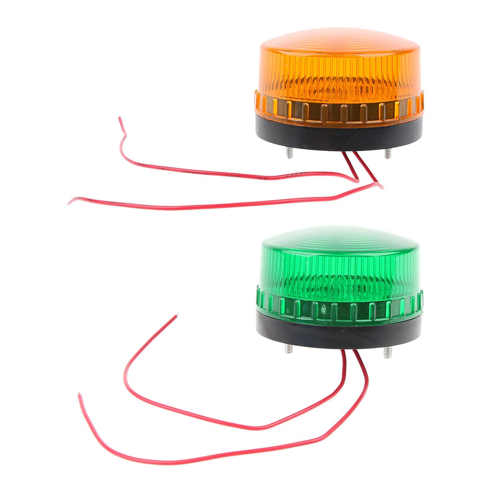 2x LED Beacon Amber Flashing Strobe Signal Warning Light Lamp