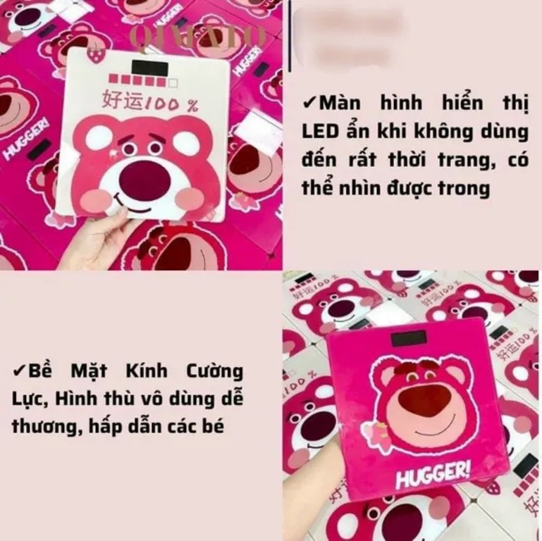 Cân Điện Tử Sức Khỏe Hình Gấu Dâu Lotso Cute