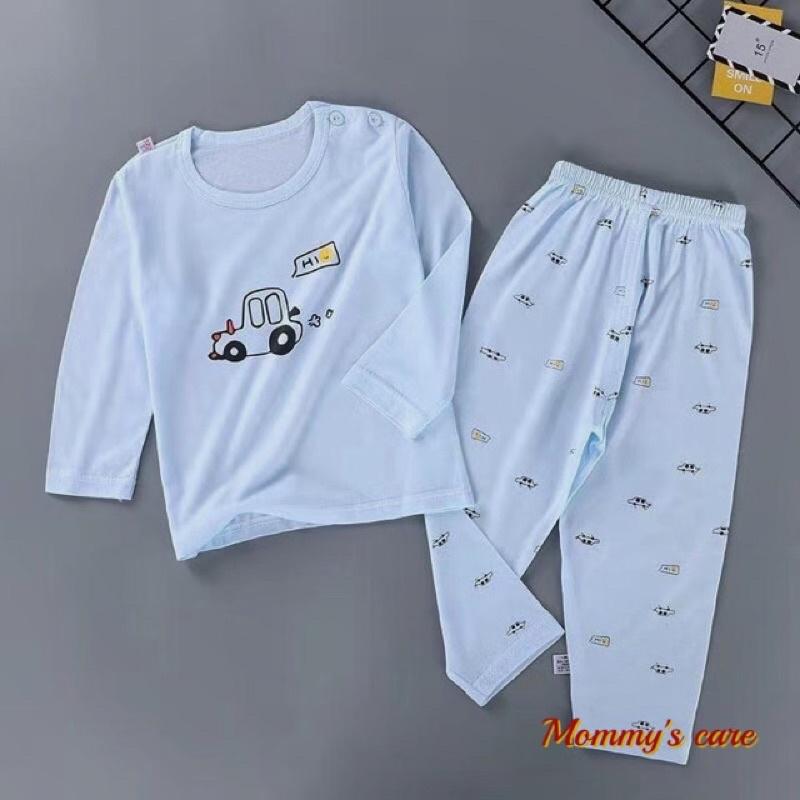 Bộ đồ dài tay cotton cho bé vải sợi tre mềm mát thấm mồ hôi