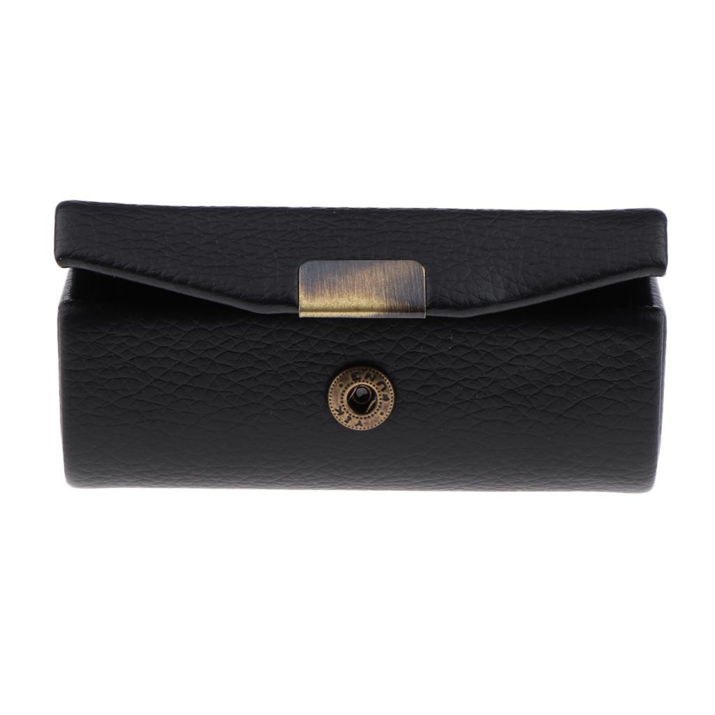 2Pcs Leather Single Lipstick Holder Case Storage Box w/ Small Mirror Gift