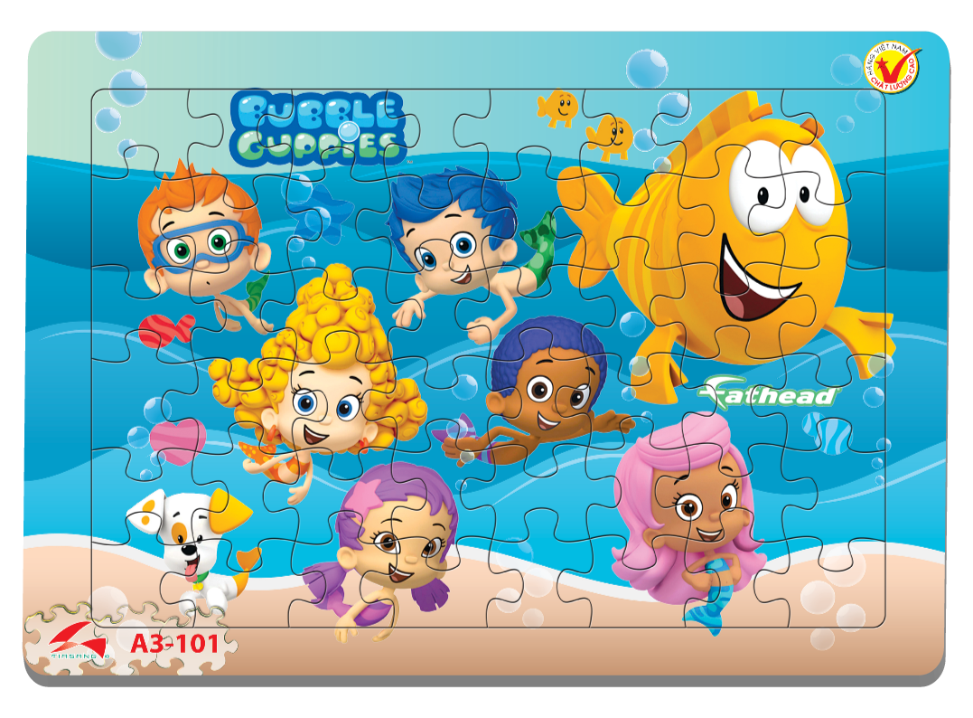 Xếp hình Tia Sáng Bubble Guppies (48 Mảnh Ghép) - Tặng kèm câu đố mặt sau cho bé