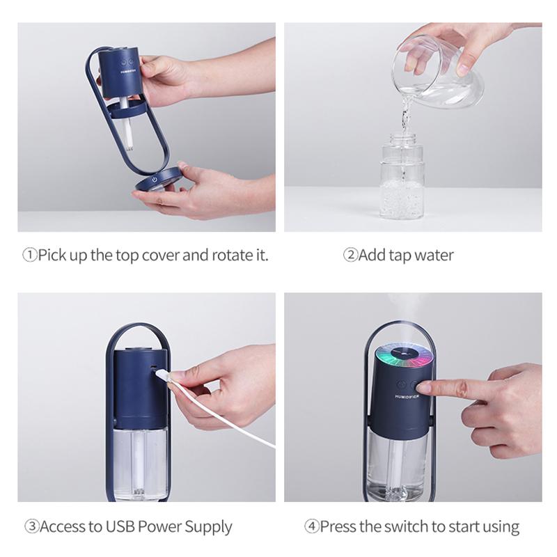 200Ml Magic Bóng Không Dây Máy Phun Sương Tạo Độ Ẩm Siêu Âm Thanh USB Không Khí Ẩm Máy Tạo Độ Ẩm Phun Sương Làm Với Pin Mini Văn Phòng Máy Lọc Không Khí