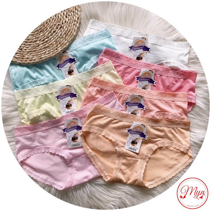 SET 10 QUẦN LÓT COTTON THÁI VIỀN REN DẬP HOA -10 quần