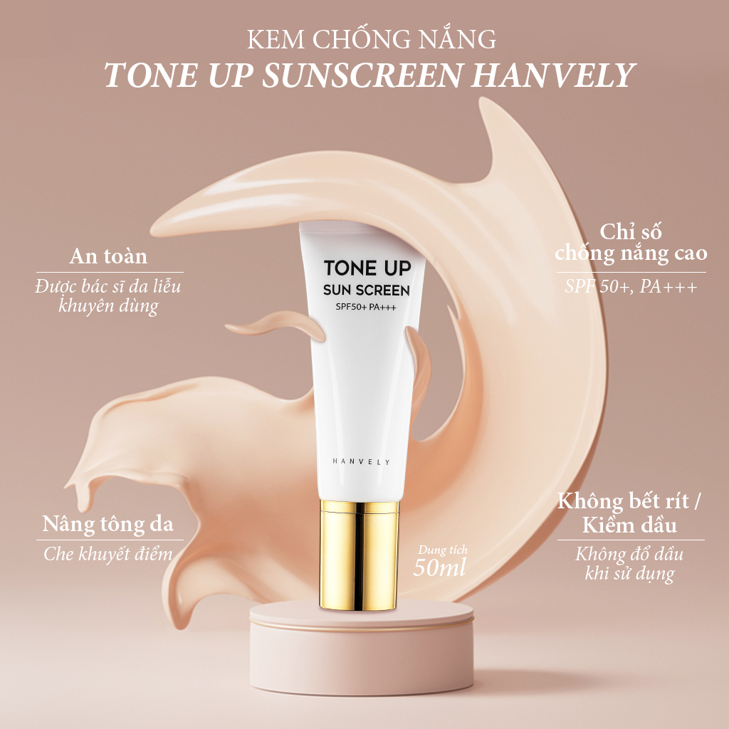 Kem chống nắng nâng tông Hanvely Tone Up Sunscreen 50ml