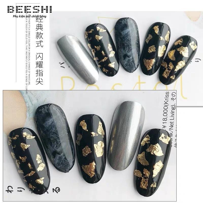 Giấy bạc nail, giấy nhún trang trí móng set 12 ô-beeshi shop nail