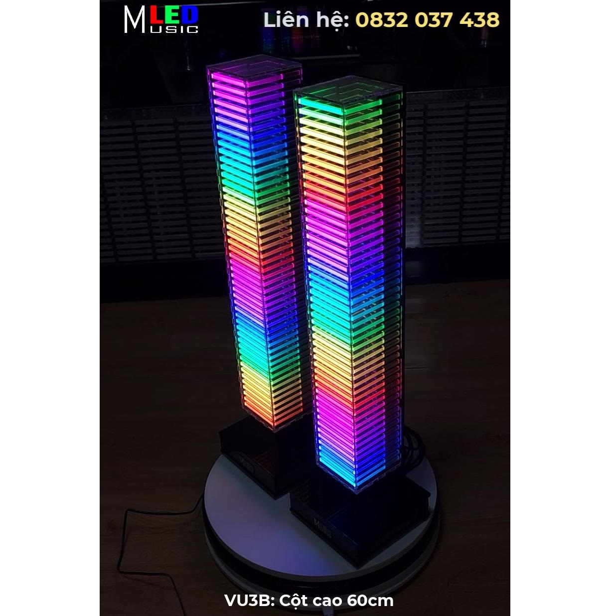 Đôi đèn Music LED nháy theo âm lượng nhạc VU3B