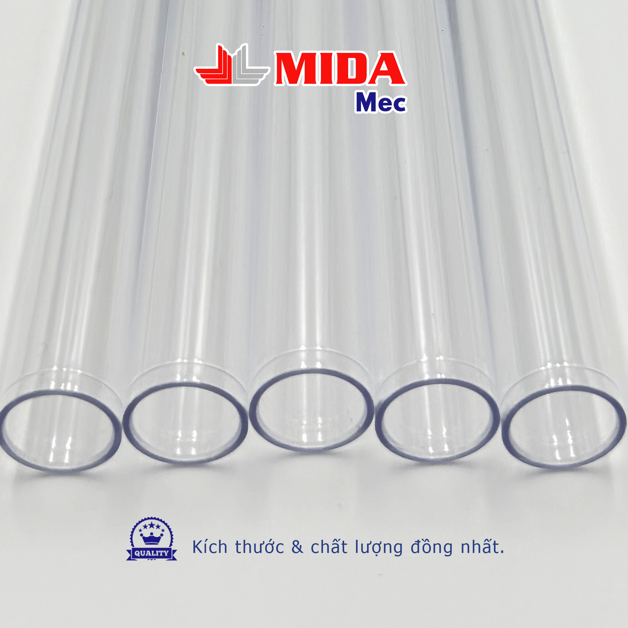 Ống nghiệm nhựa MidaMec 13x100 PS không nắp đóng gói 250 cái/bao