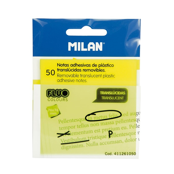 Giấy Note Milan (76x76mm) Trong 411261050 - Màu Vàng