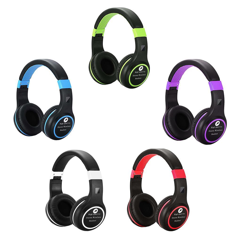 Folding Stretch Stereo Earphones Wireless Bluetooth Headset Headphone Black