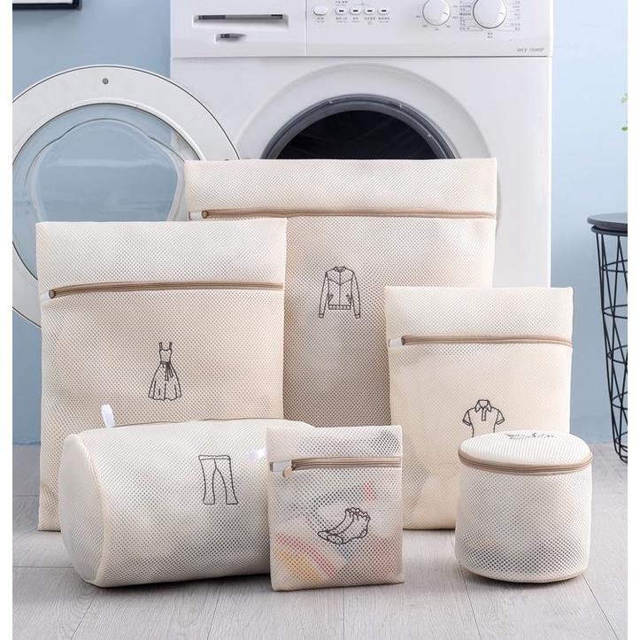 SET 6 túi giặt 2 lớp bảo vệ quần áo, đồ lót dùng cho máy giặt nhiều kích thước lựa chọn dododios