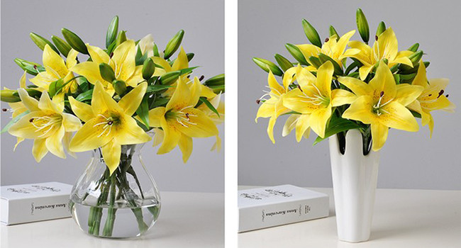 Cành hoa ly 2 bông 1 nụ