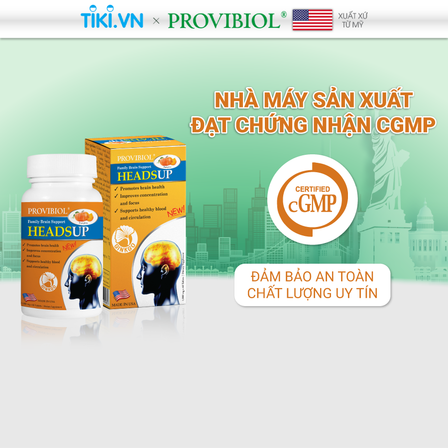 Viên Uống Bổ Não Tăng Cường Trí Nhớ Provibiol Heads Up 60 viên