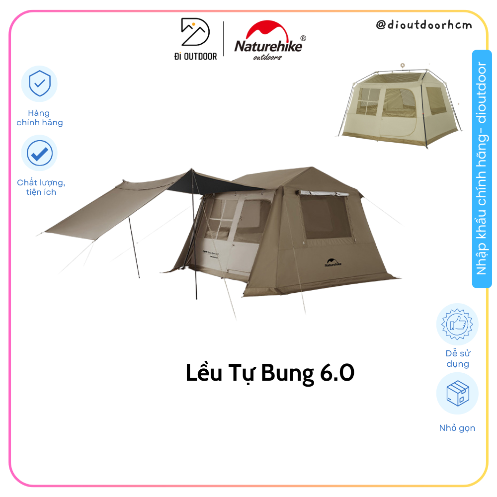 Lều Mở Nhanh Naturehike CNK2300ZP021 Village 6.0 Thế Hệ Hai Lều Hình Ngôi Nhà
