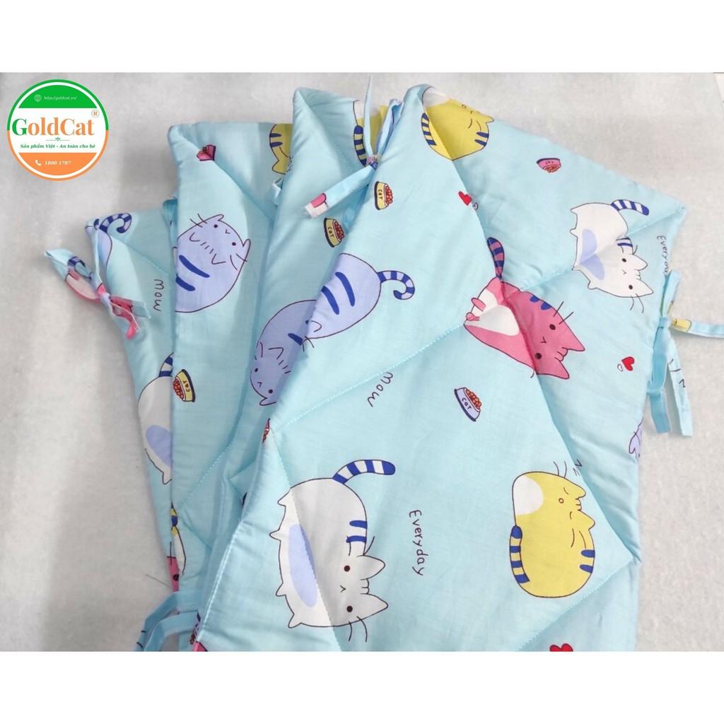 Bộ quây cũi cho bé Goldcat thiết kế 4 tấm thông minh, chất liệu cotton trần bông êm ái, sử dụng cho mọi loại cũi.