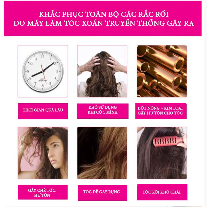 Máy Uốn Tóc Xoăn Tự Động Không Dây- Tích Điện 60 Phút -Nhiều Mức Độ Xoăn- Nhiều Chế Độ Tùy Chỉnh
