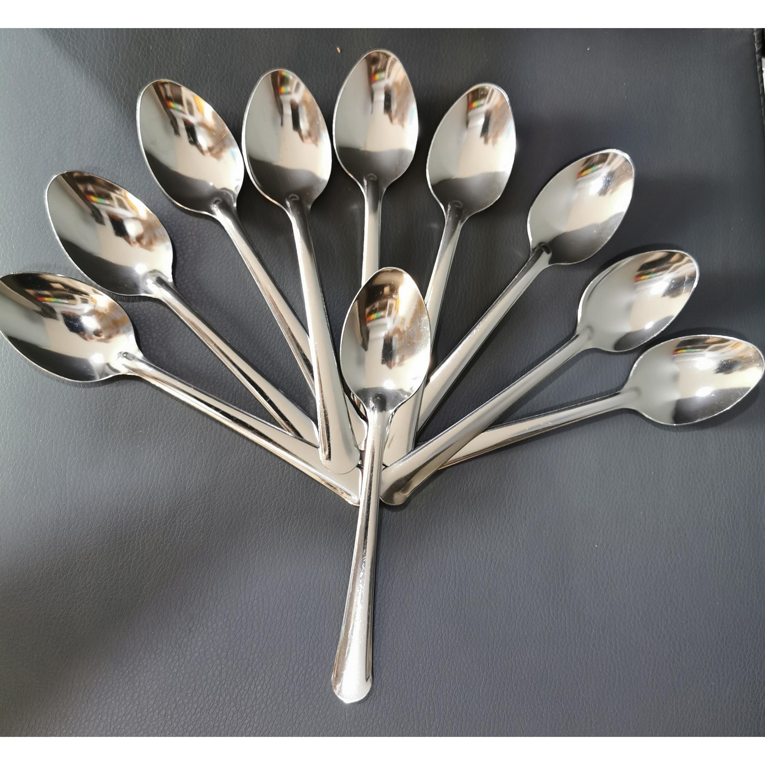 BỘ 10 MUỖNG INOX CÁN DÀI CHO GIA ĐÌNH / QUÁN ĂN - GDHN Loại Tốt