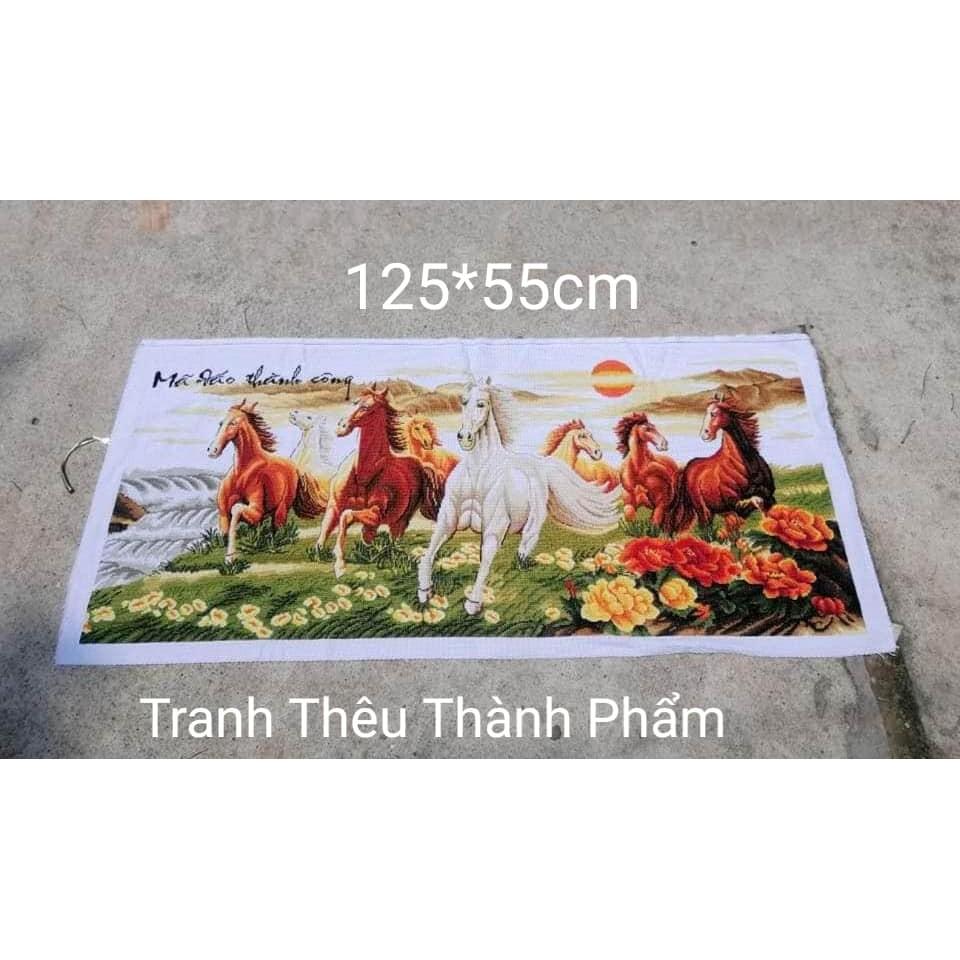 Tranh thêu thành phẩm mã đáo thành công 120x60cm