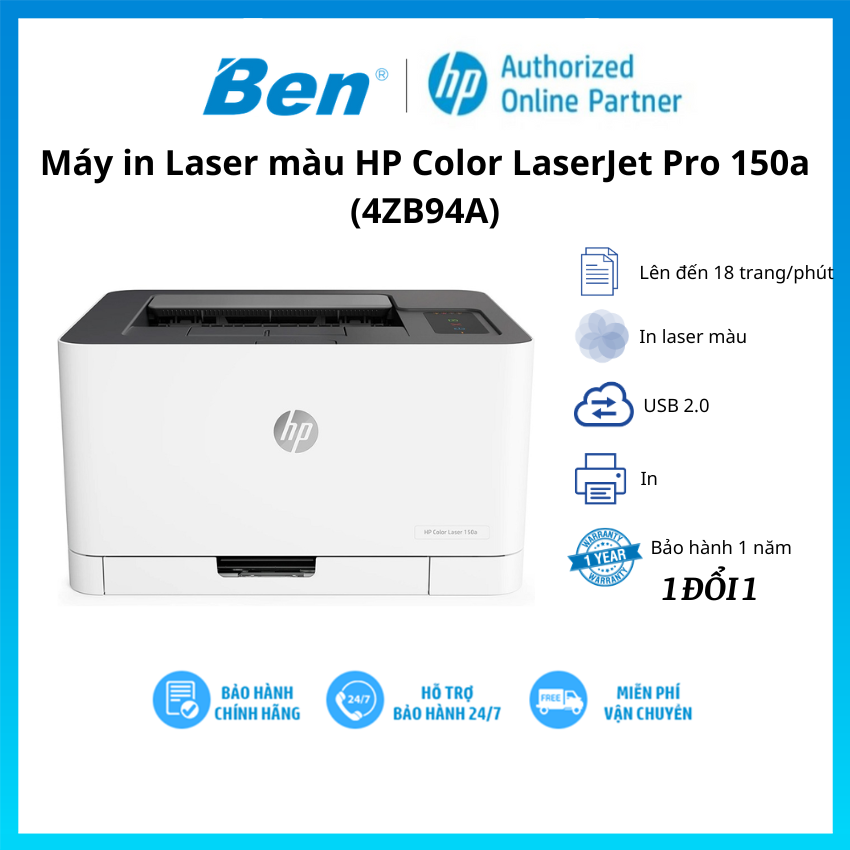 Máy in màu Laser HP 150a (4ZB94A)- Hàng chính hãng