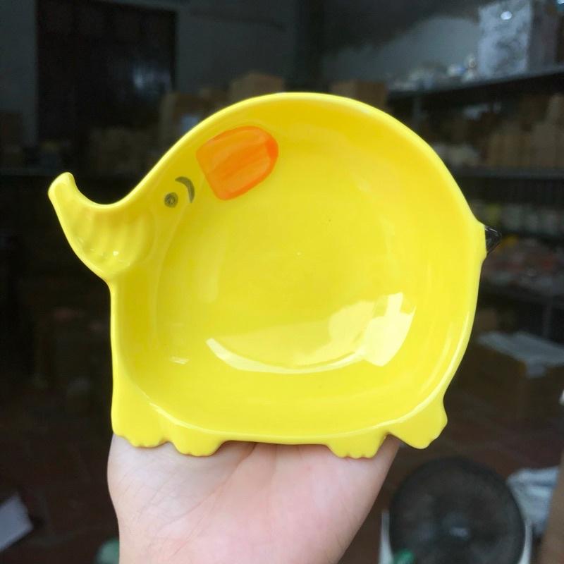 Bát Ăn Cơm , Đĩa sứ hoạ tiết màu Vàng