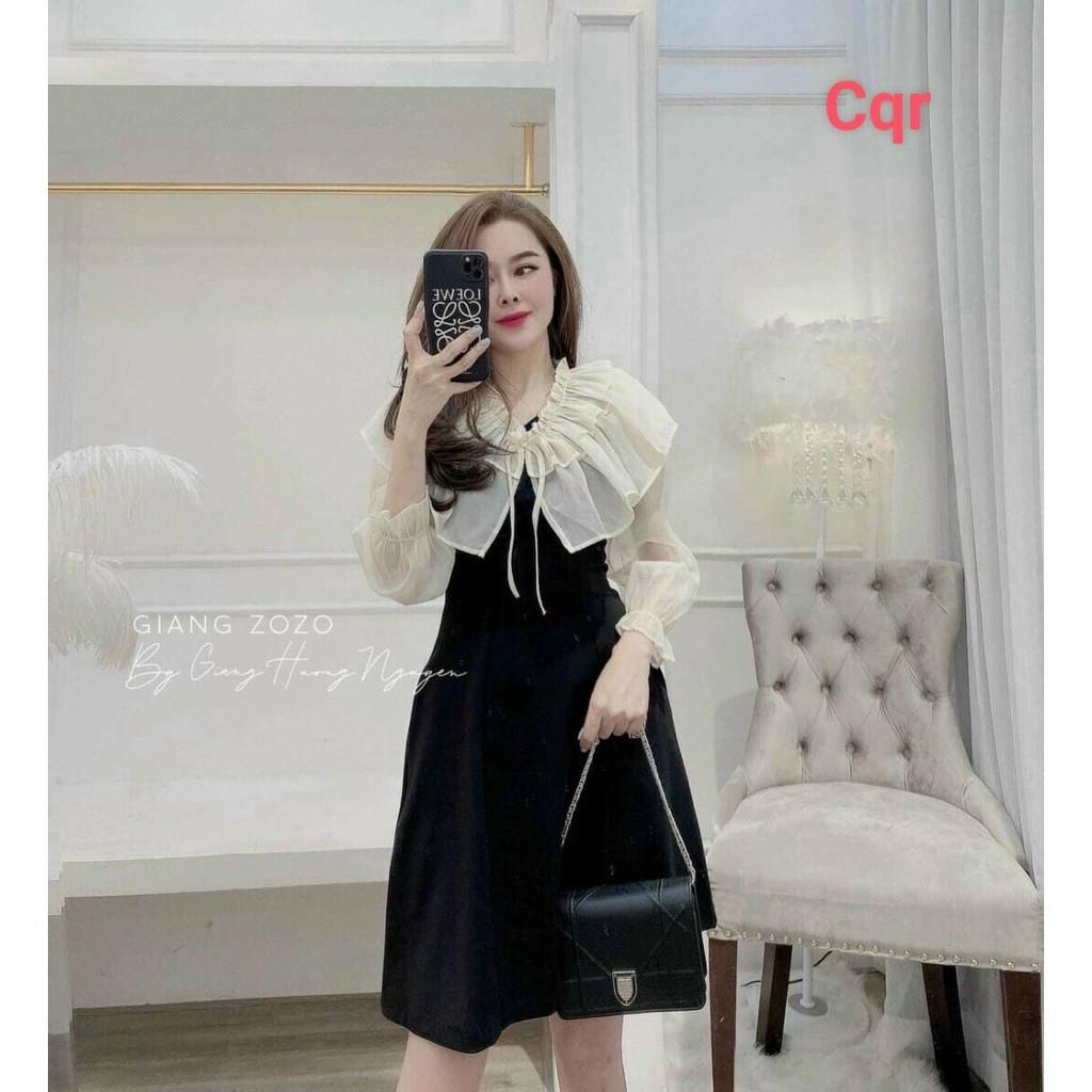 Váy đầm nữ dáng suông tay dài phối bèo voanđi chơi dự tiệc đám cưới, du lịch AM