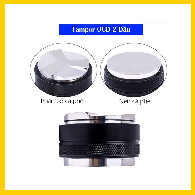 Tamper OCD 2 Đầu Size 53mm | Phân Bổ và Nén Cà Phê