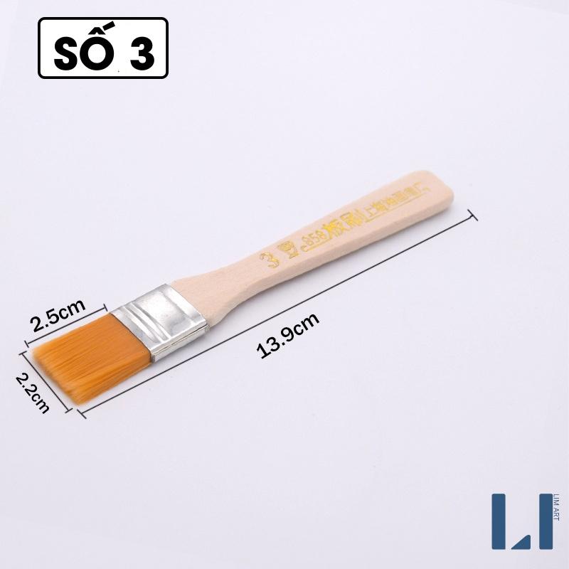 Cọ vẽ cán gỗ bản lớn nhiều size, panhxo chổi vẽ, panh xô chuyên dụng màu nước, acrylic, sơn dầu,...