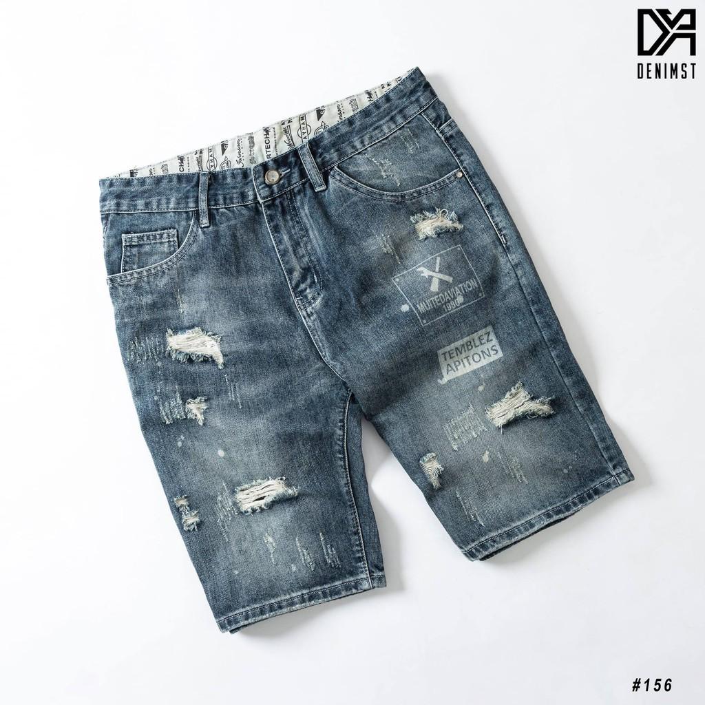 Quần short jeans xanh rách TEMBLEZ 156