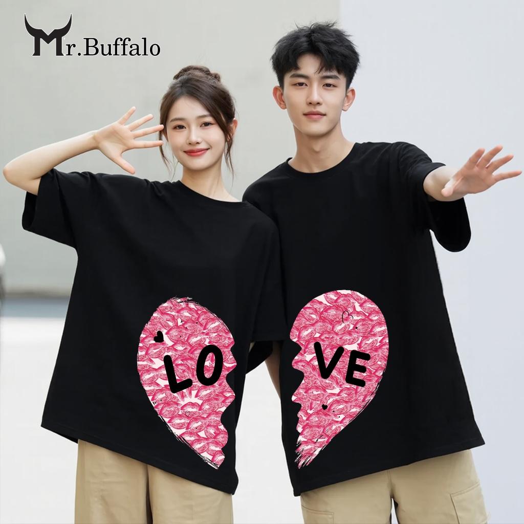 Áo Thun Đôi, Cặp Mr.Buffalo "Love" Tshirt Cotton 100% có bigsize Unisex Local Brand B21B22 - B21 Trắng, B21 Trắng
