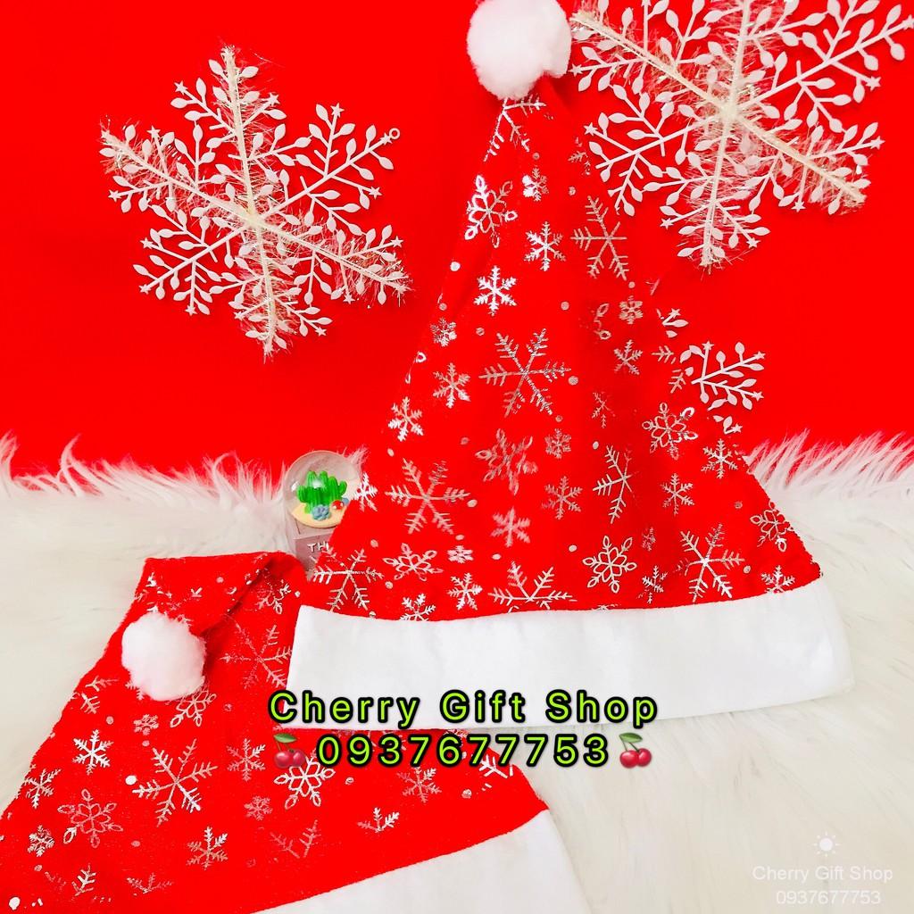 Nón Noel Vải Nhung Hoa Tuyết Kim Tuyến - Ảnh Shop Chụp