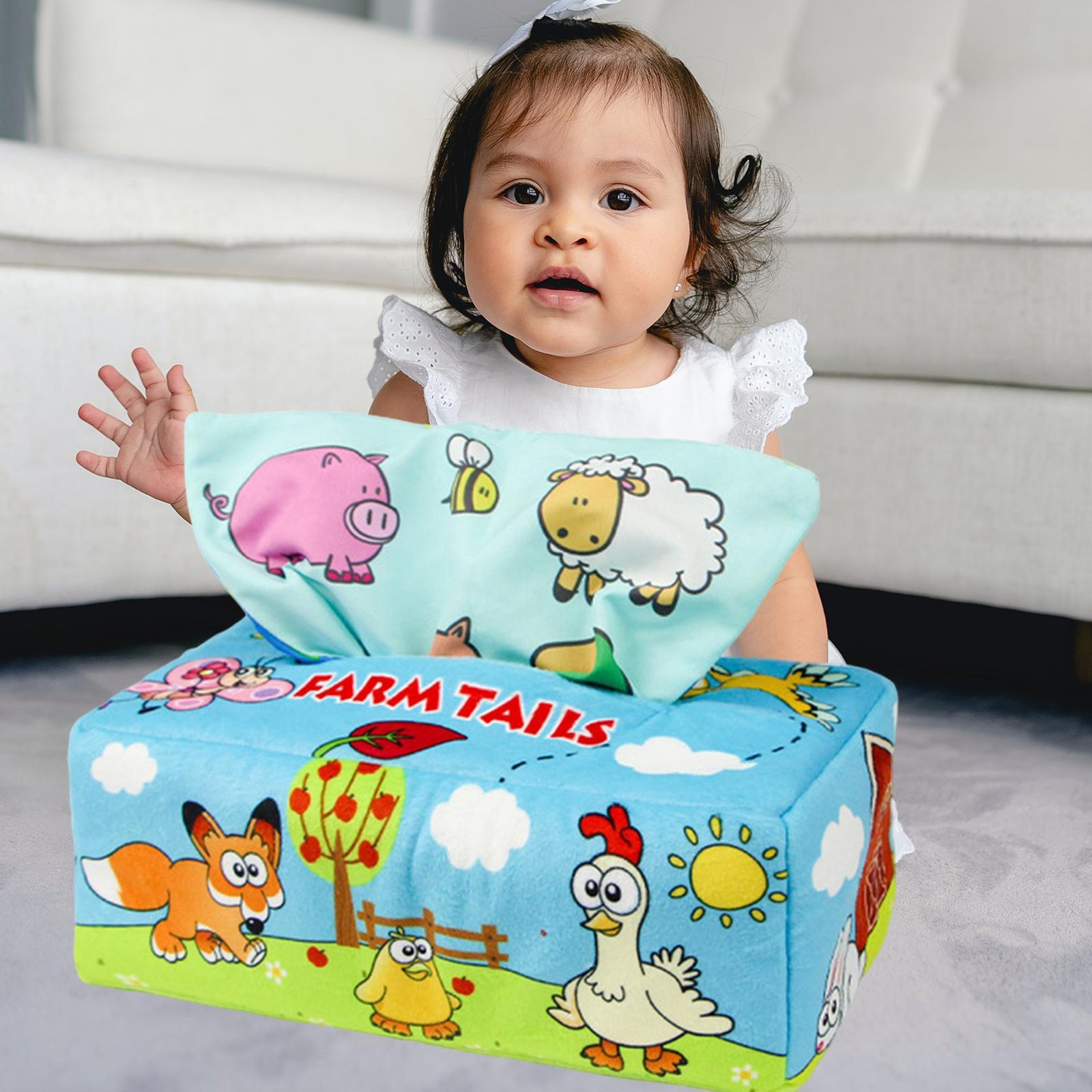Tissue Box Baby Toy Montessori Play Sensory Toy for Infants Toddler Newborns