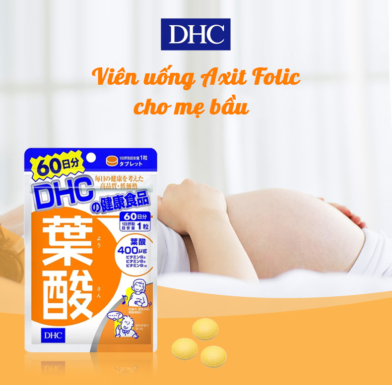 Viên uống Acid Folic DHC Nhật Bản dành cho bà bầu thực phẩm chức năng 30 ngày JN-DHC-FOL30
