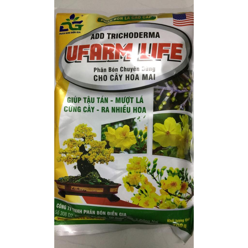 Phân bón hữu cơ chuyên dụng cho hoa mai UFARM LIFE có bổ sung Trichodema gói 700gr