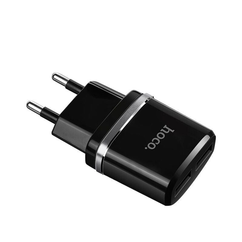 Bộ cáp và adapter sạc cổng Lightning Hoco C12 1A (Đen) - Hàng chính hãng