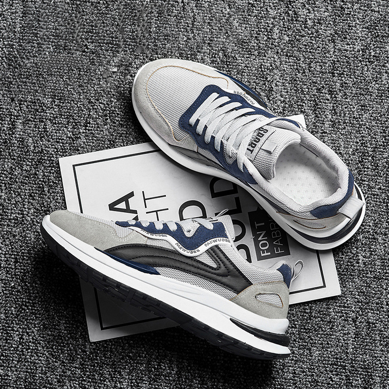 Giày Thể Thao Nam GEMI - Giày Sneaker Màu Xám - Kaki, Giày Thể Thao Giúp Tăng Chiều Cao Tự Tin Ra Ngoài - G5471